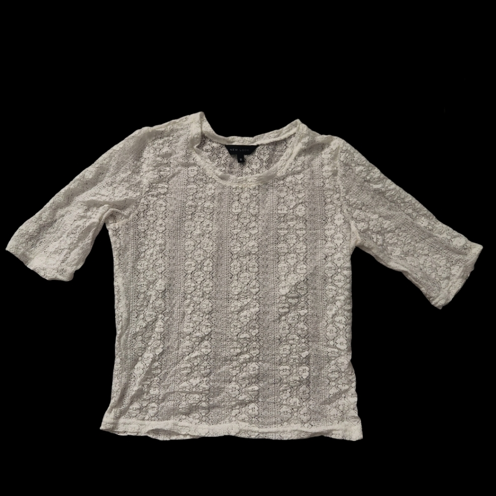 White Lace Short Sleeve Asos Top
